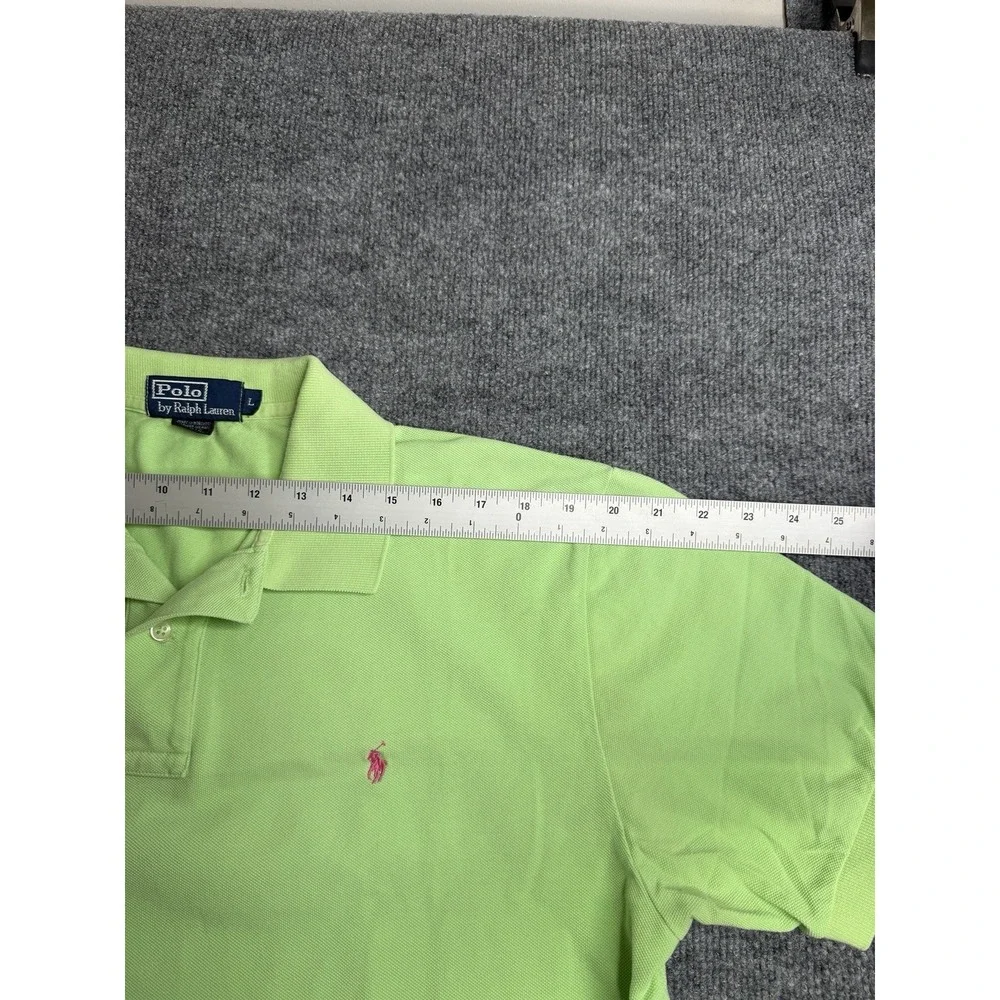 Polo Ralph Lauren Polo Men's Large Green Made in USA‎ Pink Pony 90s Vintage